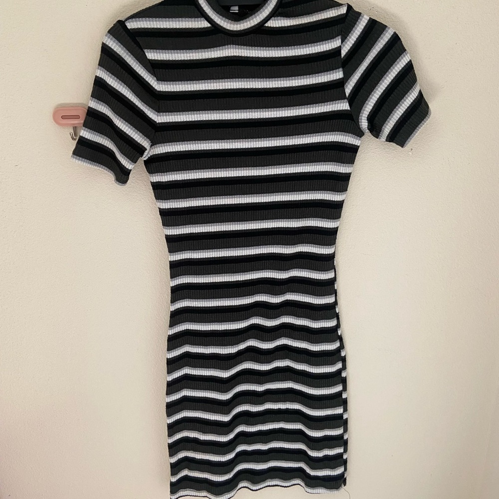 Cotton On short sleeve striped Turtleneck dress